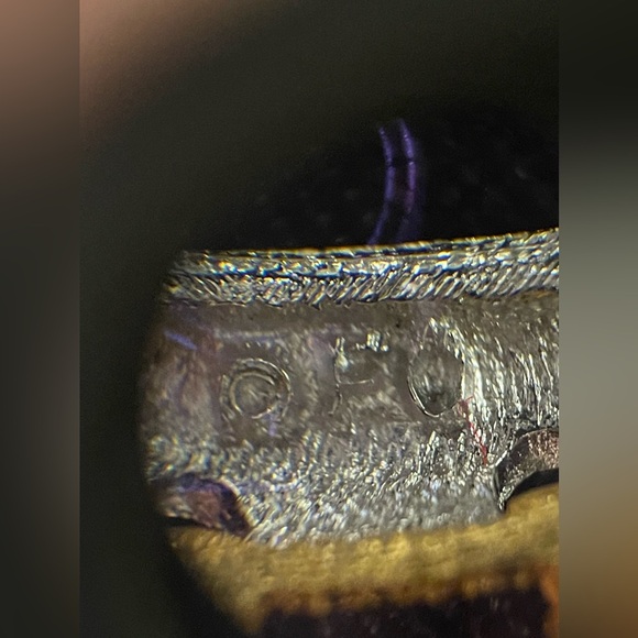 Vintage Signed F.O. Jewelry Gold and Silver Tone Choker Dog Collar Necklace Rare - Picture 11 of 12